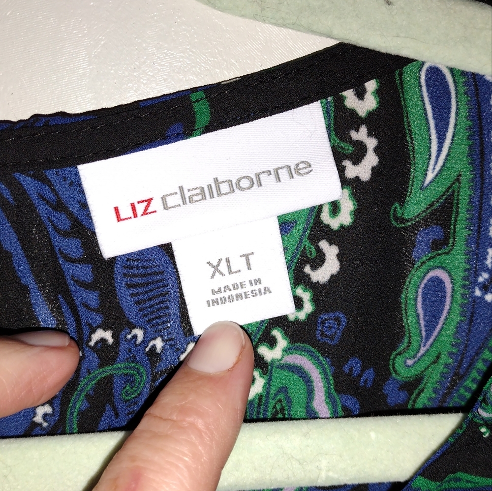 Paisley Print Blouse - Blue and Green - Picture 2 of 3